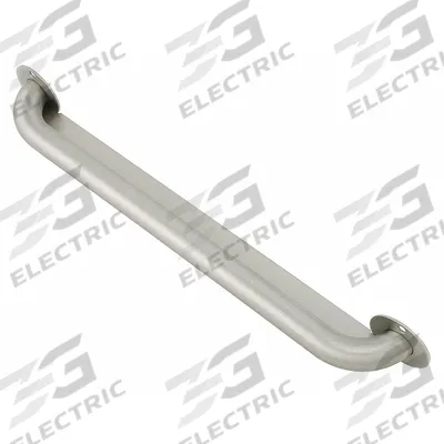 BRADLEY Wall Grab Bar: Stainless Steel, Satin, 1,000 lb Wt Capacity, 1 1/2 in Base Dia - Institutional Bathroom Grab Bars