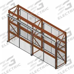 WIRECRAFTERS Enclosure Kit: 2 Bays, 108 in x 42 in x 96 in, 10 ga, Steel, Powder Coated, Gray (MPN RE9842SD2). Key specifications — Brand: WIRECRAFTERS; Material: Steel; Includes: (2) Sliding Doors; Includes Hardware: Yes; Finish: Powder Coated; Color: Gray.
