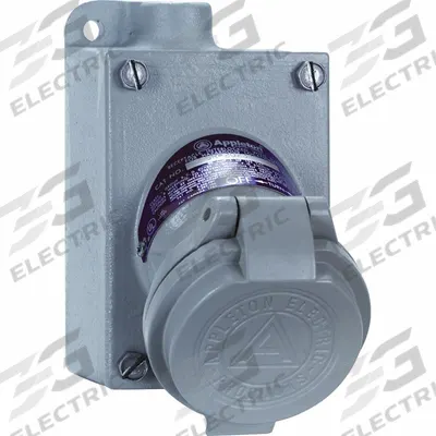 APPLETON ELECTRIC Pin and Sleeve Receptacle: Gray, 125 to 250V AC/18V DC, Single Phase, 20 A - Hazardous Location Receptacles