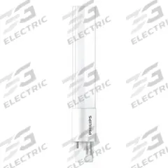 PHILIPS Compact LED Bulb: Type A, 2-Pin (GX23), Tube, LED, 4000K, 560 lm Light Output, 5 W Watt (MPN 5PL-S/LED/13H/840/IF5/P/2P 20/1). Key specifications — Brand: PHILIPS; Bulb Designation: 5PL-S/LED/13H/840/IF5/P/2P 20/1; Dimmable: No; Color Temperature: 4000K.