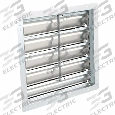 Dayton 23"H-W 5.75"L Alu Wall Backdraft Dampr: For 20 in Fan, Single Panel, 23 in H - Wall-Mount Backdraft Dampers