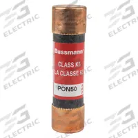BUSSMANN Fuse: Time Delay, 50 A, 250 V AC (MPN PON50). Key specifications — Series: PON; Brand: BUSSMANN.