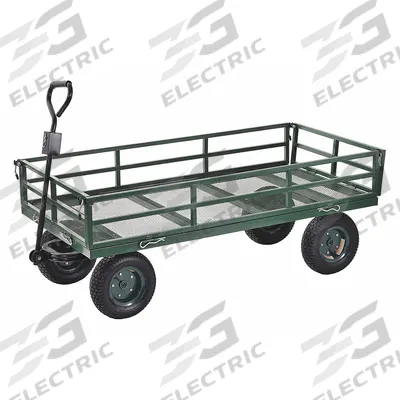 APPROVED VENDOR Wagon Truck: 1,400 lb Cap, 60 in L x 31 in W x 15 1/4 in H Deck, D-Shaped - Flow-Through High-Volume Side-Panel Metal Deck Trucks