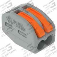 WAGO Lever Wire Connector: 2 Port, 28 AWG – 12 AWG Solid Wire Size Range, 20 A, 600 V, 222 Series (MPN 222-412). Key specifications — attr1307071: WAGO; attr1307104: Lever; attr1351713: 222.