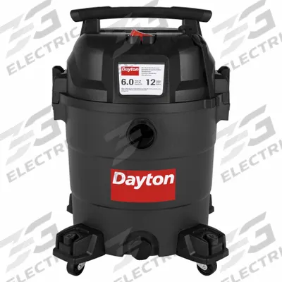 DAYTON Shop Vacuum: 12 gal Tank Size, Plastic, 2 1/2 in Vacuum Hose Dia, 6 ft Hose Lg - General Purpose Vacuums