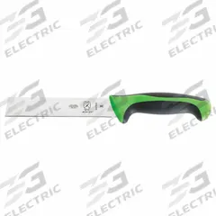 MERCER CUTLERY Chef's Knife: Sharp Edge, 6 in Overall Lg, High Carbon Steel Blade, Green Handle (MPN M23840). Key specifications — Brand: MERCER CUTLERY; Blade Material: High Carbon Steel; Blade Type: Sharp Edge; Edge Style: Sharp Edge; Forged/Stamped: Stamped; Handle Color: Green; Handle Material: Polypropylene; Knife Type: Chef's Knife.