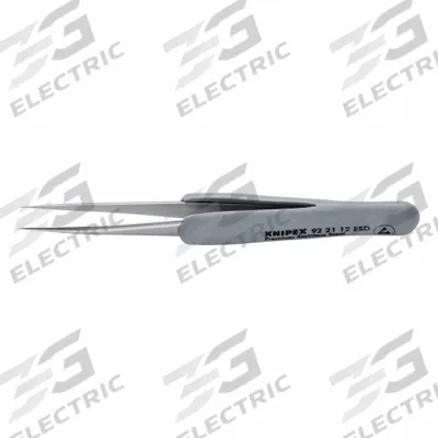 KNIPEX Precision Tweezers: Stainless Steel, Point, Straight Tip - ESD-Safe Tweezers