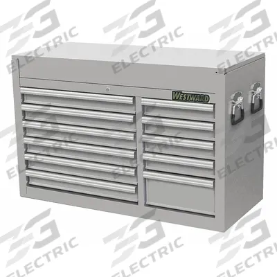 WESTWARD Top Chest: 11 Drawers, Light Duty, 42 3/8 in Overall Wd, 18 1/8 in Overall Dp - Light-Duty Top Chests
