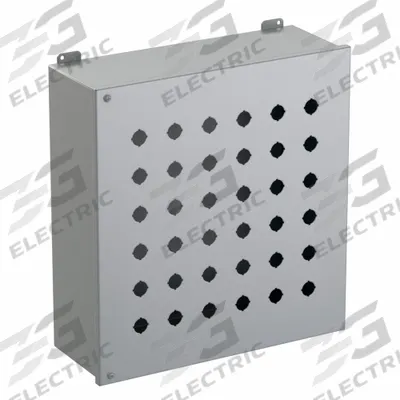 HAMMOND Push Button Enclosure: 22mm, 36 Holes, Carbon Steel - Enclosures for 22mm Operators