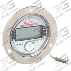 APPROVED VENDOR Digital Panel Mount Thermometer: -40°F to 120°F, +/-2°F from -4° to 77°F/+/-4°F (MPN 1EPF3). Key specifications — Accuracy: +/-2°F from -4° to 77°F; Brand: APPROVED VENDOR.