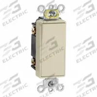 LEVITON Wall Switch: Rocker Switch, 3-Way, Maintained, Ivory, 120/277V AC, 15 A (MPN 5693-2I). Key specifications — Illuminated: Yes; Voltage Rating: 120/277V AC.