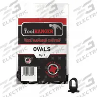 TOOLHANGER Tool Hanger: Black, 5 in Overall Lg, Plastic (MPN 6005). Key specifications — Includes: (5) Oval Hangers; Material: Plastic; Brand: TOOLHANGER; Color: Black; For Tool Type: Wrenches; Compatible Manufacturer Model Number: 1001.