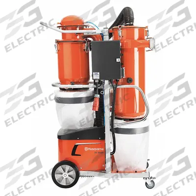 HUSQVARNA Dust Collector: 480 V AC, 406 cfm, 3 in Hose Dia., 10 hp, HEPA - Industrial Silica Dust Collectors