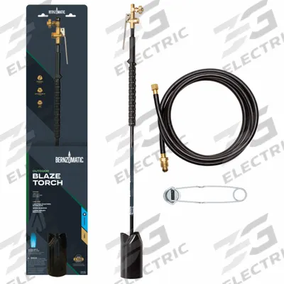 BERNZOMATIC Blaze Torch: Wide Brush Flame, External Lighter - Medium-Capacity Outdoor Torches