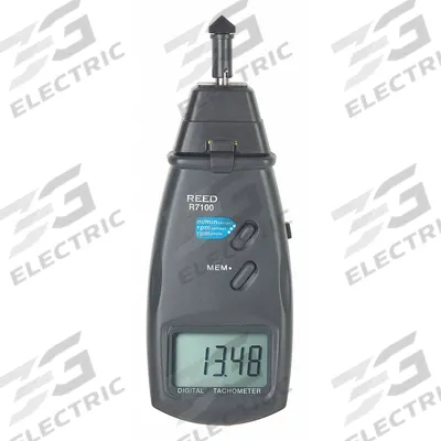 REED INSTRUMENTS Laser Tachometer: +/-0.05% of Reading +1 Digit RPM Accuracy, 0.1 RPM - Combination Contact & Non-Contact Tachometers