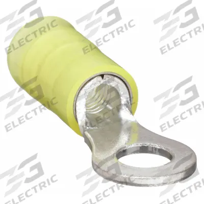 PANDUIT Ring Terminal: Yellow, Nylon Insulation, #8 Stud Size, 12 AWG to 10 AWG Wire Sizes - Insulated Ring Terminals