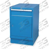 LISTA Modular Drawer Cabinet: 22 1/4 in x 28 1/2 in x 33 1/2 in, 1 Drawers, 4 Compartments, Steel (MPN MP06-0202A-FBKABB). Key specifications — Drawer Inside Height: (1) 5 in; Drawer Access: Single; Base Type: Frame; Number of Compartments per Drawer: (1) 4; Brand: LISTA; Cabinet Color: Bright Blue.