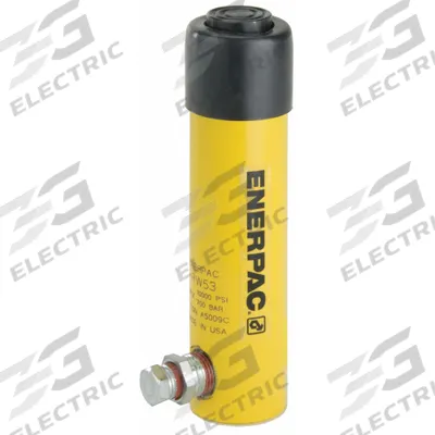 ENERPAC Hydraulic Ram: 5 ton Nominal Capacity, 3 in Nominal Stroke Lg, 6.5 in Retracted Ht - Solid Plunger Workholding Rams
