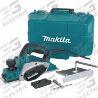 MAKITA Corded Hand Planer: Flat, 120V AC, 6.5 A, 3 1/4 in Blade Wd, 1/8 in Cutting Dp, 17,000 RPM (MPN KP0800K). Key specifications — attr216859: 120V AC; attr306455: Carbide; attr216833: MAKITA.