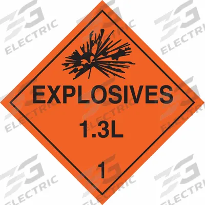 BRADY Container Placard: Explosives 1.3 L 1, 10 3/4 in x 10 3/4 in, 10 3/4 in Label Ht - Class 1: Explosives