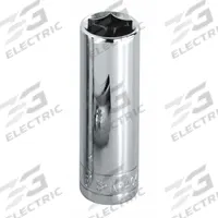SK PROFESSIONAL TOOLS Socket: SAE, 1/4 in Drive Size, 5/16 in Socket Size, 12-Point, Deep, Chrome (MPN 44910). Key specifications — attr1204417: SK PROFESSIONAL TOOLS; attr1204392: Chrome.