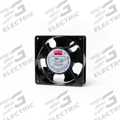 Dayton Axial Fan: 99 cfm Airflow @ 0.000 in SP, 4 11/16 in Ht, 1 1/2 in Dp, Terminals - Standard Square Axial Fans