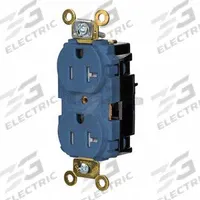 HUBBELL Receptacle: Duplex, 5-20, Blue, 125V AC, 20 A, 2 Pole / 3 Wire (MPN HBL5362STBLTR)