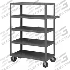 APPROVED VENDOR Utility Cart: 3,000 lb, 36 in L x 24 in W Shelf, 5 Shelves, Gray, Flat (MPN RSC-2436-5-3K-95). Key specifications — Caster/Wheel Configuration: (2) Rigid; Brand: APPROVED VENDOR; Caster Wheel/Tread Material: Phenolic.