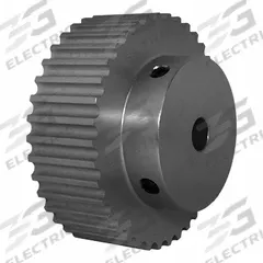 DAYTON Timing Pulley: Modified Curvilinear, Fixed, For GT Timing Belt Section, For 15 mm Belt Wd (MPN 38-5P15-6A4). Key specifications — Brand: DAYTON; Finish: Clear Anodized; For Belt Series: Powerhouse®.