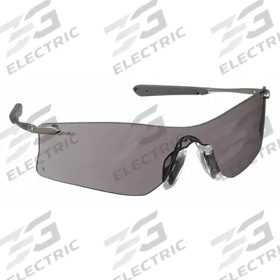 MCR SAFETY Safety Glasses: Gray Lens, Frameless, Anti-Fog, Black/Silver Frame - Padded Comfort-Fit Safety Glasses