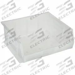 QUANTUM STORAGE SYSTEMS Hang and Stack Bin: 16 1/2 in x 14 3/4 in x 7 in, Clear, 75 lb Load Capacity (MPN QUS250CL). Key specifications — Electrostatic Discharge: Not Electrostatic Discharge Conductive; Brand: QUANTUM STORAGE SYSTEMS; % Recycled Content: 0%.