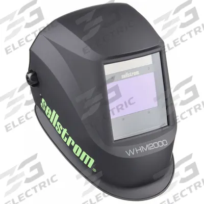 SELLSTROM Welding Helmet: Auto-Darkening, 4 Arc Sensors, Black, W9 to W13, 3.94 in x 2.36 in - Auto-Darkening Welding Helmets - Solid Color