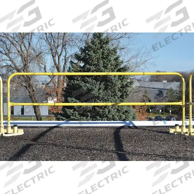GARLOCK SAFETY SYSTEMS Guardrail: 7 1/2 ft x 3 3/8 ft, 18 3/4 in Mid-Rail Ht, Permanent - Standard Guardrails