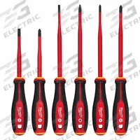MILWAUKEE Insulated Screwdriver Set: 1-10 Pieces, 6 Pieces, Cabinet/Phillips/Square Tip (MPN 48-22-2206). Key specifications — attr1205274: MILWAUKEE; attr1205269: #2.