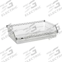 METRO Wire Shelving, Basket Shelf: 24 in x 24 in x 9 in, Steel, Chrome, Silver (MPN BSK2424NC). Key specifications — attr37510: Chrome; attr5274: Steel; attr37511: Silver; attr37505: METRO.