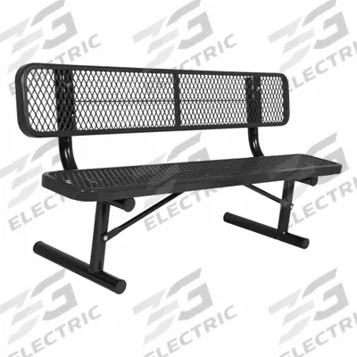 ULTRASITE Outdoor Bench: Extra Heavy-Duty, 72 in Overall Lg, 35 1/8 in Overall Ht - Thermoplastic Coated Steel Benches