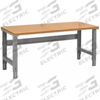 TENNSCO Workbench: Adj Ht, Tempered Hardwood, 72 in x 36 in, 1,500 lb Overall Load Capacity, Gray (MPN WBA-1-3672C). Key specifications — Brand: TENNSCO.
