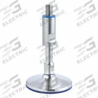 JW WINCO Male-End Leveling Mount: Swiveling Stud, M24 Thread Size, 100 mm, 67 kN Capacity (MPN 20-100-M24-235-A). Key specifications — Base Shape: Round; Load Capacity: 67 kN; Mounting Holes: Mounting Holes Not Included; Includes: Adjustable Sleeve with FDA-Compliant Wiper and Sealing Ring; Hex Size: 24 mm (Joint).