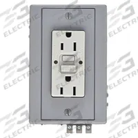 HUBBELL DIN Rail GFCI Receptacle: Duplex, 5-15, Gray, GFCI, 125V AC, 15 A, 2 Pole / 3 Wire (MPN DRUBGFI15)