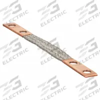 BURNDY Grounding Braid with Ferrule: 190 A Indoor/225 A Outdoor, Std Tongue, 24 in Overall Lg (MPN BD24). Key specifications — Approximate Amperage Rating: 190 A Indoor; Material: Tinned Copper Braid; Tongue Style: Standard; Brand: BURNDY.
