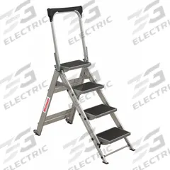 WESTWARD Step Stool: 4 Steps, 4.6 ft Overall Ht, 300 lb Load Cap, Aluminum, 2.9 ft Standing Ht (MPN 44YY14). Key specifications — Brand: WESTWARD; Color: Silver.