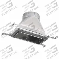Vent Boot Hanger: Straight Boot Boot, 6 in Dia. 6 in H x 6 in W Collar Size, 6 in Collar Dia, Steel (MPN SBS-4126 SB). Key specifications — Cap/Collar Material: Steel; Material: Steel; Manufacturer Part Number: SBS-4126 SB; Brand: SPEEDI-BOOT.