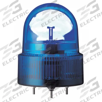SCHNEIDER Beacon Light: Blue, LED, 24V AC/DC, 4 3/4 in Overall Dia, 4 3/4 in Overall Ht - Wired Rotating Lights