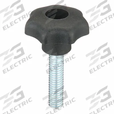 KIPP Hand Knob: 7 Point, Plastic w/ Steel Thread, 3/8"-16 Thread, 40 mm Thread Lg - 7-Arm Knobs with Threaded Stud