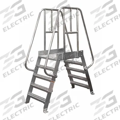 COTTERMAN Crossover Bridge: 4.7 ft Platform Ht, Steel, 500 lb Load Capacity, Serrated - Space Saving Crossover Bridges