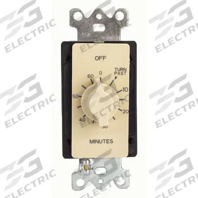 TORK Spring-Wound Timer: 1 hr Max, SPDT, 277V AC, No Wall Plate Included - Spring-Wound Mechanical Timers without Wall Plates