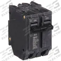 GE Miniature Circuit Breaker: THQL, 50 A, 120/240V AC, Single Phase, 10kA at 120/240V AC, Std (MPN THQL2150). Key specifications — Amps: 50 A; AC Voltage Rating: 120/240V AC; Phase: Single; Max. AIR Rating: 10kA at 120/240V AC; For Use With: Power Mark Gold Load Centers and AQ Lighting Panels.