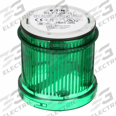 EATON Tower Light Module: Steady, 24V AC/24V DC, Green, 70 mm Overall Dia, 3 in Overall Ht - Steady Light Modules