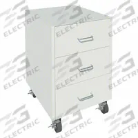 Mobile Cabinet: 27 1/8 in Overall Ht, 22 in Overall Dp, 18 in Overall Wd, Steel, 3 Drawers, 0 Doors (MPN GRJTP1072-18-2). Key specifications — Product Type: Mobile Cabinet; Brand: INSTOCK; Material: Steel; Cabinet Type: Mobile Cabinets.