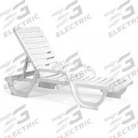 GROSFILLEX Chaise Lounge: White, Resin, White, 2 Chairs, 12 in Chair Ht, 27 in Chair Wd, Glossy (MPN US031004)
